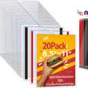 Magnetic Sign Holder 8.5 x 11 - Clear Plastic Frame for Refrigerator, Rigid Paper Holder for Picture Document, Adhesive Frames for Wall Window Door Sign 20 Pack