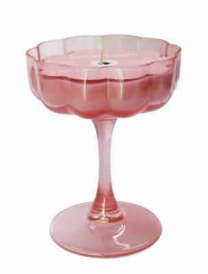 NM 4OZ STEM GLASS CANDLE PINK