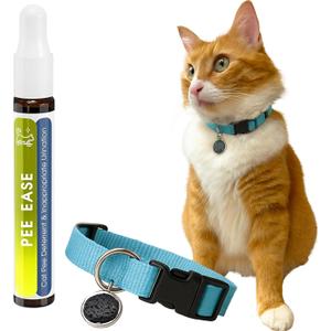 Cat Urination Deterrent Calming Collar, Anti-Pee & Anxiety Relief, Stop Cats from Urinating in House, Vet-Approved, Pet-Safe with Essential Oils (Niaouli)