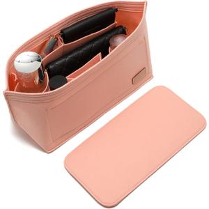 Doxo Purse Organizer Insert Handbags &Tote Felt Bag Fit for LV Speedy 30 and Never full MM (Pink-Large-Combination)