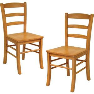 Winsome Wood Ladder Back Chair, Light Oak, 2 Pieces (34232), FURNITURE (16.6W x 20.5D x 34.7H In, Natural)