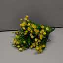 KLEMOO 6 Bundles Outdoor Artificial Fake Flowers UV Resistant No Fade Boxwood Faux Plastic Plants for Garden Patio Porch Window Box Home Wedding Farmhouse Décor (Yellow)