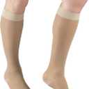 Truform Sheer Compression Stockings, 15-20 mmHg, Women's Knee High Length, 20 Denier, Nude, Medium