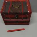 Wooden Jewelry Box with Mirror, Classical Wood Jewlery Box Jewelery Storage Box Case Holder Jewellery Chest Organizer with Drawer Mom Gifts Mothers Day Gift for Women Girls Ring Necklace Earring