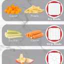 French Fry Cutter, Professional Home Style Onion Chopper, Vegetable Chopper Dicer Manual, Easy to Clean, Ultra Sharp Blades Thick-Strip Fry Cutter Apple Slicer and Corer, 3 Blades