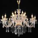 18-Light Double-Layer Crystal Chandelier for Living Room Gold Ceiling Pendant Light Fixtures with K9 Crystal Modern Luxury Lighting for Dining Room, Bedroom, Kitchen