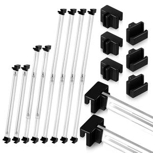 Humyoun 21 Pcs Metal Adjustable File Cabinet Rails Set Include 14 Hanging File Rail Clips 7 Cabinet Dividers Bars Suitable for Cabinets with Drawer Thickness Less Than 1/8 Inch(Silver,10-18.5 Inch)