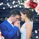 7Pack 5ft Burgundy Wedding Backdrop Mr and Mrs Bride to Be Engagement Party Photography Background Rustic Burgundy Pink Floral Wedding Decorations Portraits Banner Photo Studio Props