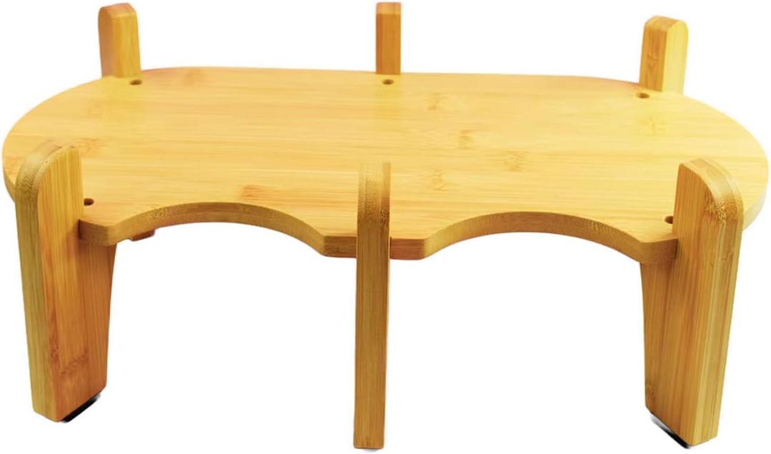 Bamboo Drink Dispenser Stand,Glass Beverage Dispensers Stand and Water Jug Dispenser Holder, Water Dispenser Countertop Organization, Holds 2 Glass Jar Width MAX 7in (No Included Drink Dispenser)