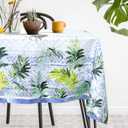 Rectangle Tablecloth 52x70 Inch Washable Table Cover Tropical Plant Leaves, Floral Table Cloth for Kitchen Dining Indoor Outdoor Tabletop Decoration (Palm Leaves, 52x70 inch)