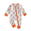 Nibbcoa Newborn Boy Outfits Bunny Jumpsuit Long Sleeve Zipper Romper Rabbit Bodysuit Easter One Piece Outfit (White, 9-12 Months)