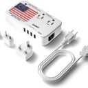 Upgraded 2200W 220V to 110V Converter for European Travel, Voltage Converter US to Europe for Hair Dryer Straightener Curling Iron, 2300W Power Adapter with USB for Laptop Tablet Camera Cell Phone