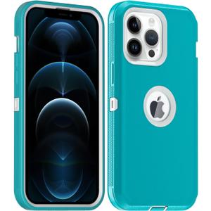 AICase for iPhone 12/iPhone 12 Pro Case,Heavy Duty Drop Protection Full Body Rugged Shockproof Military Protective Tough Durable Cover for iPhone 12/iPhone 12 Pro 6.1"_19 (Mint/White_02)