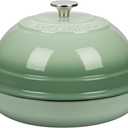 VORRINGARD Cast Iron Enameled Dutch Oven Pot with Lid for Bread Baking, Bread Oven, 6 Quart, Green