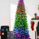 9FT Smart Pencil Christmas Tree with 550 LED Lights - App Control DIY Colors, Music Sync 1437 Branch Tips Slim Prelit Artificial Tree for Small Spaces, Timer for Indoor Home Office Party Decor