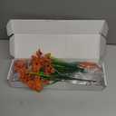 16 Bundles Orange Artificial Flowers for Outdoors Artificial Mums for Outdoor Porch Window Box Thanksgiving Decor