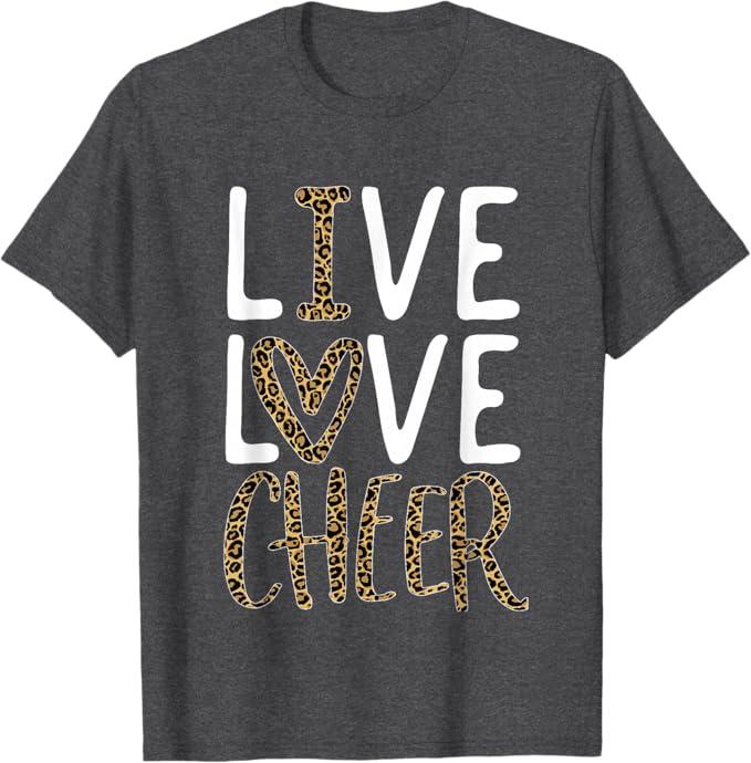 Live Love Cheer Girl Cheerleading Cheerleader Women Cheer T-Shirt Small