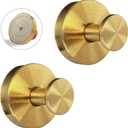 Welsa Suction Cup Hooks for Shower - 2 Pack, Gold - Stainless Steel, Strong Suction, No Drill, Removable Hanger, Tile Bathroom Kitchen Wall, Glass Door, Mirror Hook Hanging Robe, Towel Holder