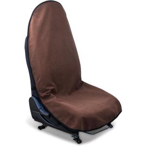 Waterproof Sweating Car Seat Cover for Post Gym Workout, Running, Swimming, Beach and Hiking, Universal Fit Non-Slip Bucket Seat Protector for Cars SUV Trucks, Machine Washable (Brown)