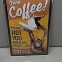 LANOLU Vintage Coffee Sign - DRINK COFFEE MONKEY, Funny Kitchen Signs, Metal Decor 12x8