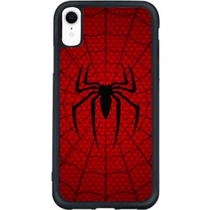 Red Phone Case Spider iPhone X/XS - 5.8In, Shockproof Protective Designer Cute Cool Cover Black Phone Case for Man Boy Women Girls Child (White Red Web)
