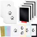 Tuhangcc Paw Print Clean Touch Ink Pad Kit for Dogs and Cats, Pet Owner Keepsake, Inkless Paw and Nose Print Impression Set with Colorful Photo Frames and DIY Gifts(4Pack Memorials Assortment)