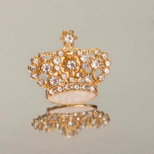 Pack of 5 Rhinestones Crown Cabinet Knobs-Princess Rose Gold Drawer Pulls with Crystal Look - Single Hole Handles for Girls Room & Nursery Cabinet Drawer Cupboard Dresser(46x42mm)