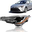 Headlight Assembly Fit For Toyota Corolla L/LE 2020-2022 LED Projector Headlamp Left Driver Side Not Compatible w/LED DRL Partslink TO2502286 / OEM 81150-02S30