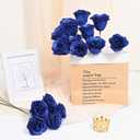 Waipfaru Glitter Roses Bouquet, DIY Fake Flowers Bouquet, Birthday Gifts for Women Mom, 36 Pcs Blue Rose for Grandma Wife Girlfriend Valentines, Mothers Day, Anniversary, Graduation