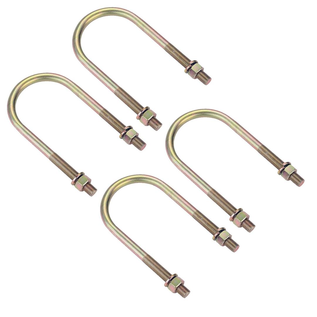 Trailer U Bolt Kits for 3" Round Trailer Axle,Spring U-Bolt Kit,1/2" Round Suspension U-Bolts 6.5" Long,4 Pack (4)