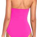 Holipick Women Tummy Control One Piece Swimsuits Strapless Bandeau Bathing Suits Slimming Halter Swimwear (XXL)