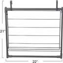 Household Essentials Metal Expandable Over the Door Drying Rack, Gray, 22 inches L x 2 inches W x 21 inches H