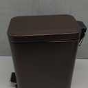 Homie Soft Close, Slim Trash Can 1.6 Gallon with Anti - Bag Slip Liner and Lid, Use as Mini Garbage Basket, Slim Dust Bin, or Decor in Bathroom, Restroom, Kitchen, or Bedroom (Bronze)