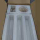 3Pcs Hurricane Glass Candle Holders Gold Candlestick Holders Taper Candle Holder with 9.8" Windproof Clear Cylinder Covers for Outdoor Indoor Tall Candle Stick Holder Decor for Wedding Party Fireplace