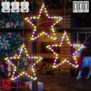Christmas Window Star Lights with Timer, 3PCS Battery Operated Christmas Decorations Window Lights Star Indoor, 8 Lighting Modes, Remote Control