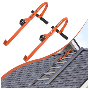 vikofan 2 Pcs Ladder Roof Hook Ridge Aluminum Ladder Stabilizer 500Lbs for Roof with Wheel for Safe and Easy Access