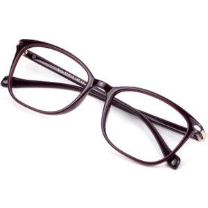 VisionGlobal Blue Light Blocking Glasses for Women/Men, Anti Eyestrain, Computer Reading, TV Glasses, Stylish Square Frame, Anti Glare(Red,+2.00 Magnification) (06_nola_dark Red)