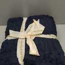 Bunnikins & Clover Navy Blue Throw Blanket for Couch, Chunky Knit Navy Throw Blanket for Home Decor, Handmade Chenille Cable Knit Throw, 50"x60"