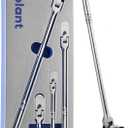 toolant 4Pcs Flex Head Ratchet Set, 1/ 4“&3/ 8"&1/ 2" Drive Gear Wrench Compact Head Ratchet Wrenches, 90-Tooth Gear, 180° Flex, 11 Positions, Longer Handle, 1.5X ASME Durability