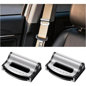 Car Seatbelt Adjuster, 2PCS Comfortable Vehicle Shoulder Neck Strap Locking Clips for Adults Kids, Adjustable Automotive Seat Belts Positioner, Universal for SUV Sedan Truck (Silver)