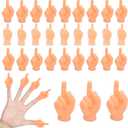 30 PCS Tiny Middle Finger Puppet, Miniature Small Hands, Mini Finger Hands Funny Hand Puppet for Game, Fun and Realistic Design Party Favors for Adults Kids