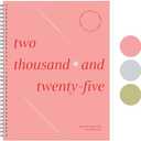 Rileys & Co 2025 Serif Weekly Planner - Annual Weekly & Monthly Agenda Planner, Jan - Dec 2025, Hardbound Cover, Notes Pages, Twin-Wire Binding (8.5 x 11-Inches, Pink), 2 Pack