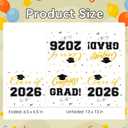 Class of 2026 Graduation Napkins, 3-Ply Disposable Congrats Grad Paper Napkins for Dinner and Cocktail Party Decorations, School and College, 6.5-Inch Square (100, Black)