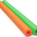 Hanaive Pack of 2 Pool Noodles 52 Inch Foam Pool Swim Noodles Hollow Foam Noodle for Christmas Decoration Swimming Floats DIY Floating Craft Projects  (Green, Orange)