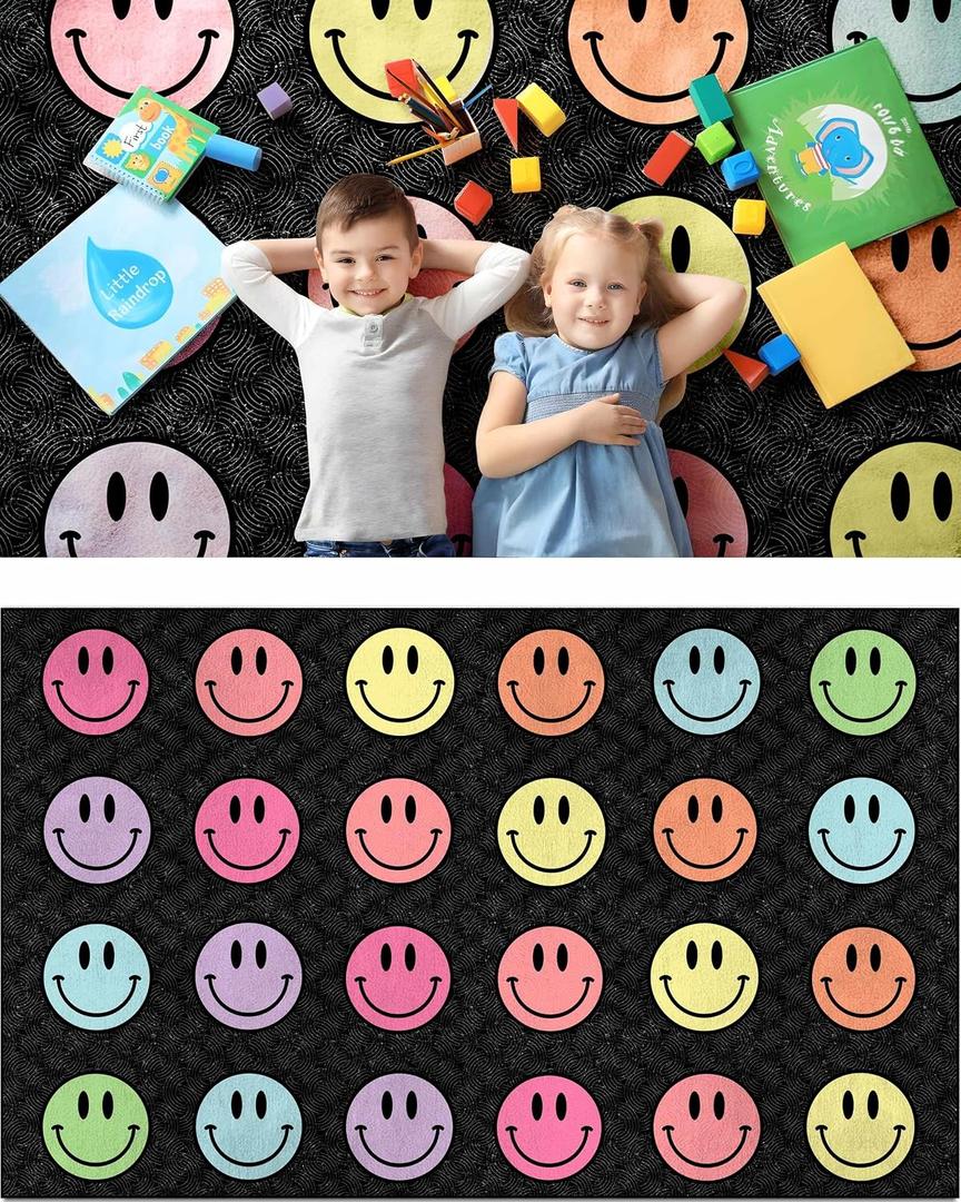 OLEEK Large Classroom Rug Elementary 8x10 - (Washable) Classroom Rugs for Kids Room - Classroom Carpet Elementary - Kids playroom Rug 8 x 10 - Preschool Rugs for Classroom - Schoolgirl Classroom Decor