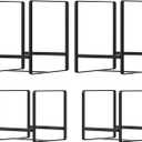 2 Large 2 Small Plate Organizers Holders Upright Cabinet Dish Drying Racks Metal Plate Dish Organizers Racks Stands for Countertop and Cupboard Black