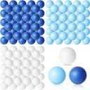 Libima 120 Pack Colored Table Tennis Balls 40 mm Plastic Balls Bulk for 4th of July Carnival Wedding Pool Games, DIY Arts, Pet Toys, School Patriotic Activities (Dark Blue, Light Blue, White)