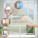 White Magnetic Window Screen Adjustable Window Net 44x 48 Fiberglass Window Screen Mesh for House Windows with Magnets
