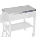 Flybold Blackstone Griddle Cover 36 inch - Waterproof Diamond Plated Design - Aluminum Hard Top Lid - Stainless Steel Handle - Fits Blackstone 36" Grill - Ideal for BBQ, Camping Griddle Accessories (Silver)