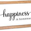 Happiness Homemade Inspirational Farmhouse Decor, Rustic Wall Art, 8x17 Inch Wood Framed